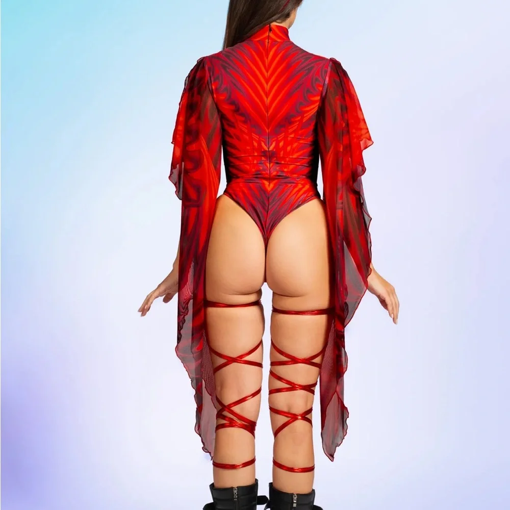 Psyverse Red Angel Bodysuit - Candy Catz